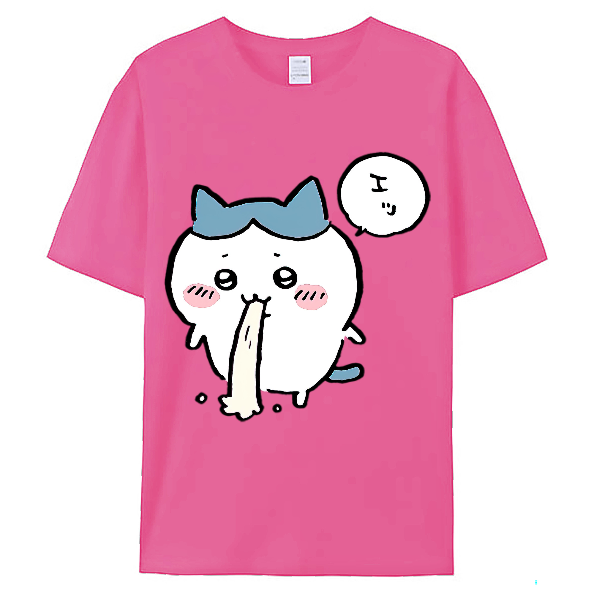 （画像用） ちいかわ ハチワレ Chii-kawa hachiware レディースカジュアルプリントTシャツ（綿100％）